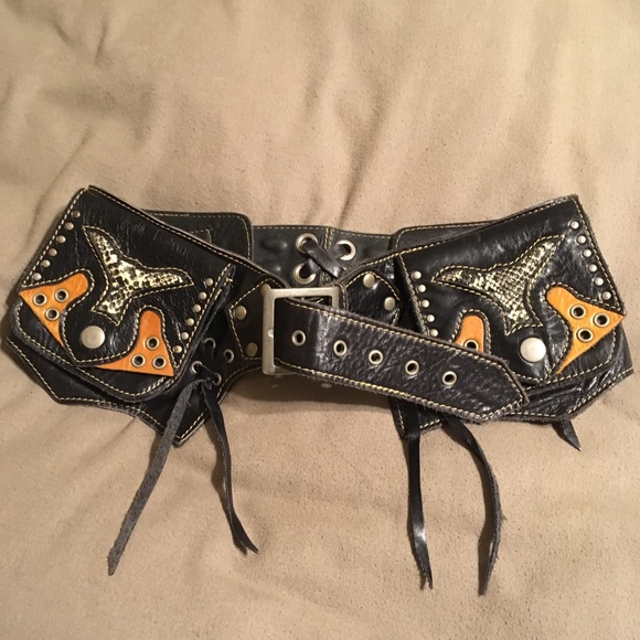 SOLD Handmade Leather Western Inspired Utility Belt - Picture 3 of 14